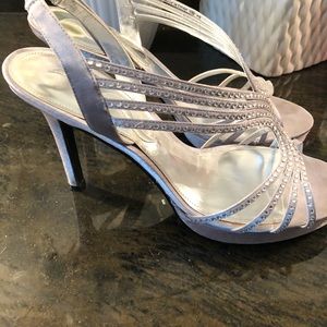 Silver sequin dress shoes